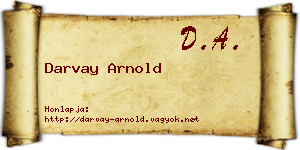 Darvay Arnold névjegykártya